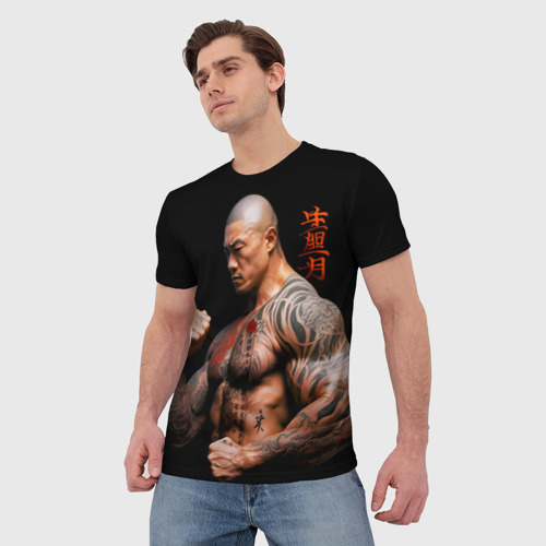 Мужская футболка 3D Irezumi tattoo yakuza fighter, цвет 3D печать - фото 3