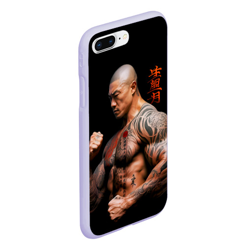 Чехол для iPhone 7Plus/8 Plus матовый Irezumi tattoo yakuza fighter, цвет светло-сиреневый - фото 3