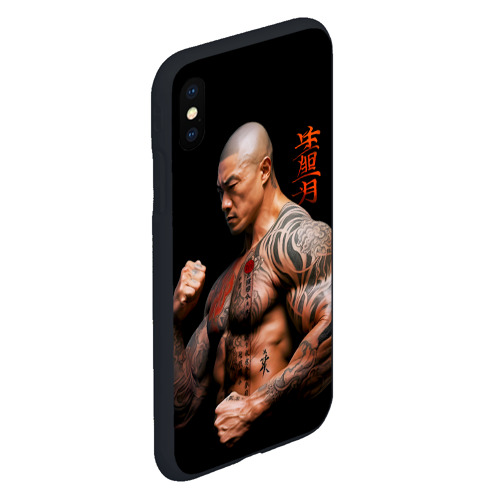 Чехол для iPhone XS Max матовый Irezumi tattoo yakuza fighter, цвет черный - фото 3