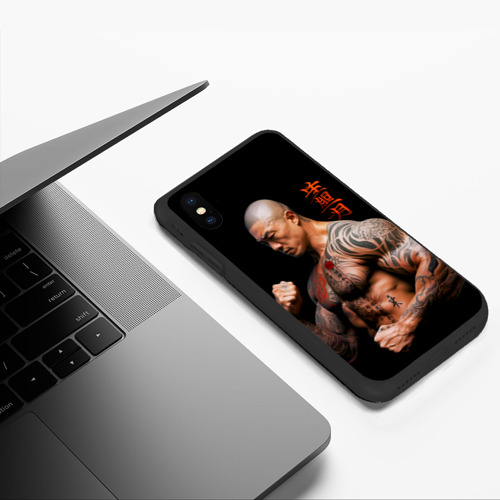 Чехол для iPhone XS Max матовый Irezumi tattoo yakuza fighter, цвет черный - фото 5