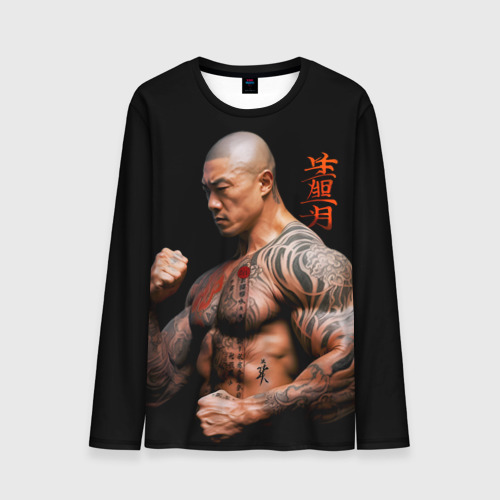 Мужской лонгслив 3D Irezumi tattoo yakuza fighter, цвет 3D печать