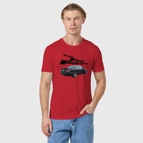 Мужская футболка хлопок Honda Civic SI Форсаж, цвет красный - фото 3