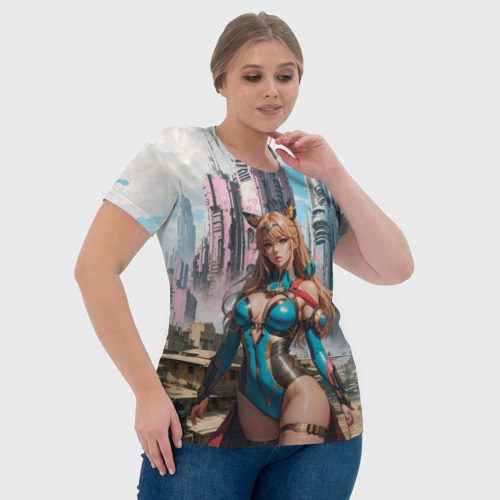 Женская футболка 3D Девушка с экстрасенсорными способностями, цвет 3D печать - фото 6