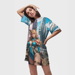 Платье-футболка 3D Девушка с экстрасенсорными способностями - фото 2