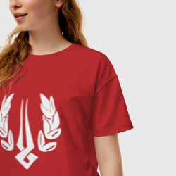 Женская футболка хлопок Oversize Загрей лого - фото 2