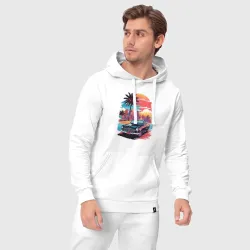 Мужской костюм хлопок с толстовкой Автомобиль на пляже - фото 5