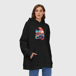 Худи SuperOversize хлопок Автомобиль на пляже - фото 2