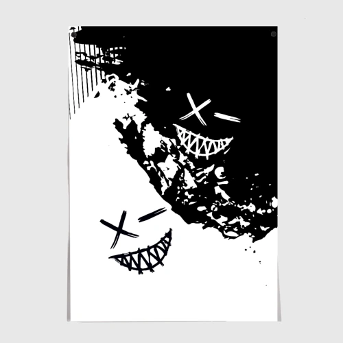 Постер Smile - black and white