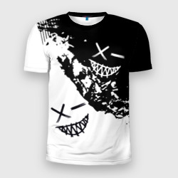 Мужская футболка 3D Slim Smile - black and white