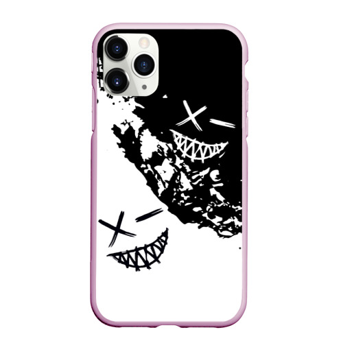 Чехол для iPhone 11 Pro Max матовый Smile - black and white, цвет розовый