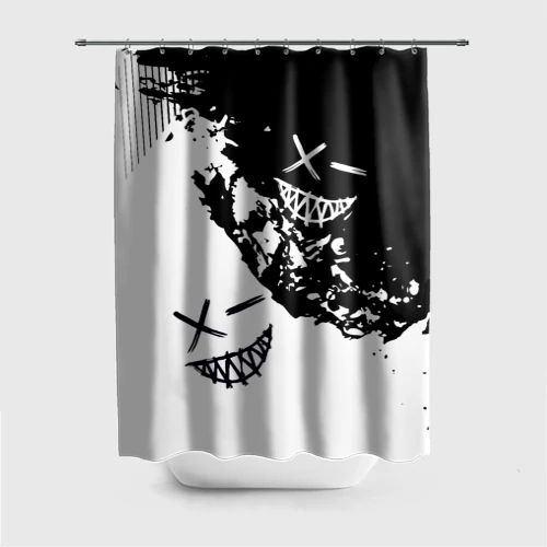 Штора 3D для ванной Smile - black and white