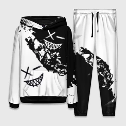 Женский костюм с толстовкой 3D Smile - black and white