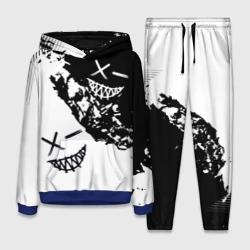 Женский костюм с толстовкой 3D Smile - black and white