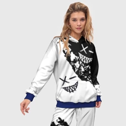 Женский костюм с толстовкой 3D Smile - black and white - фото 2