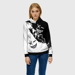 Женская толстовка 3D Smile - black and white - фото 2