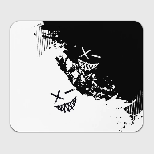 Прямоугольный коврик для мышки Smile - black and white