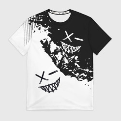 Мужская футболка 3D Smile - black and white