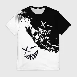Мужская футболка 3D Smile - black and white