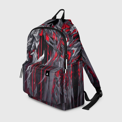 Рюкзак 3D с принтом Красная демоническая кибер броня, вид спереди #2