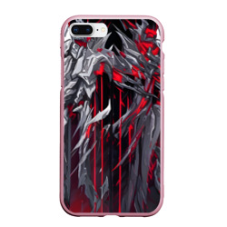 Чехол для iPhone 7Plus/8 Plus матовый Красная демоническая кибер броня