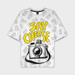 Мужская футболка oversize 3D Say cheese