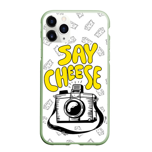 Чехол для iPhone 11 Pro матовый с принтом Say cheese, вид спереди #2
