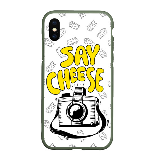 Чехол для iPhone XS Max матовый с принтом Say cheese, вид спереди #2