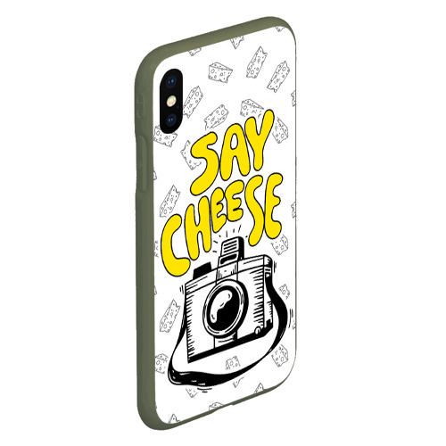 Чехол для iPhone XS Max матовый с принтом Say cheese, вид сбоку #3