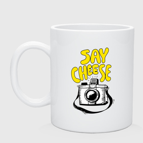 Кружка керамическая Cheese photo camera, цвет белый