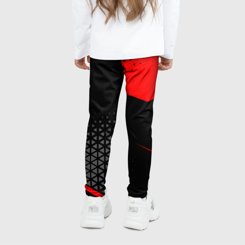 Детские леггинсы 3D с принтом Ауди - sportwear, вид сзади #2