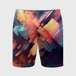Мужские шорты спортивные Цветная абстракция каменных сланцев