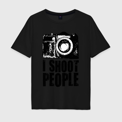 Мужская футболка хлопок Oversize Shoot photographer, цвет черный