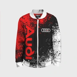 Детский бомбер 3D Ауди - красный и белый