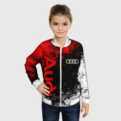 Детский бомбер 3D Ауди - красный и белый - фото 2