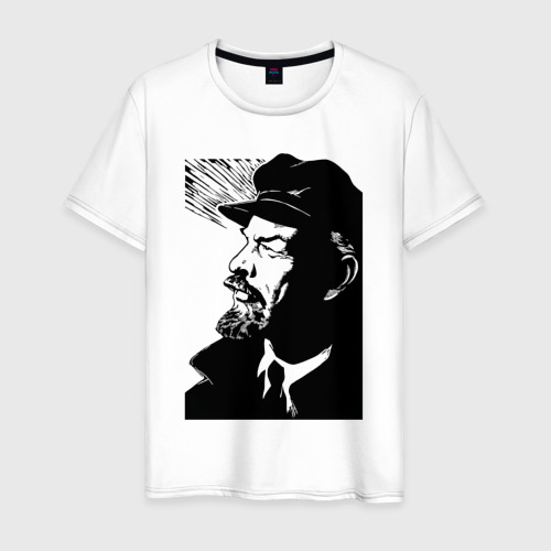 Мужская футболка из хлопка с принтом Владимир Ильич, вид спереди №1