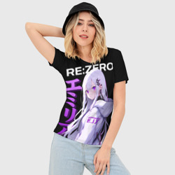 Женская футболка 3D Slim Эмилия в будущем - ре Зеро - фото 2