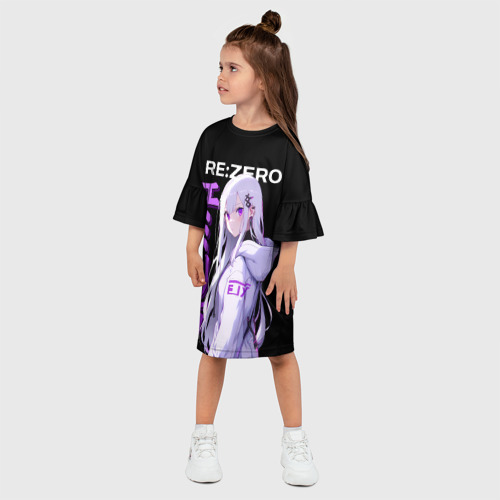 Детское платье 3D Эмилия в будущем - ре Зеро, цвет 3D печать - фото 3