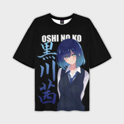 Мужская футболка oversize 3D Oshi no ko - аканэ и иероглифы