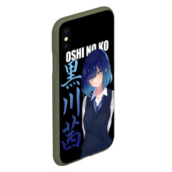 Чехол для iPhone XS Max матовый Oshi no ko - аканэ и иероглифы - фото 2