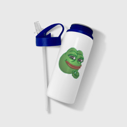 Бутылка для воды с трубочкой Лягушонок Пепе не доволен тобой - фото 2
