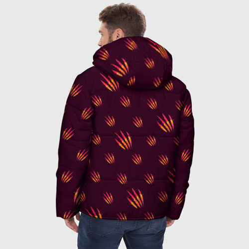Мужская зимняя куртка 3D с принтом Шрамы, вид сзади #2