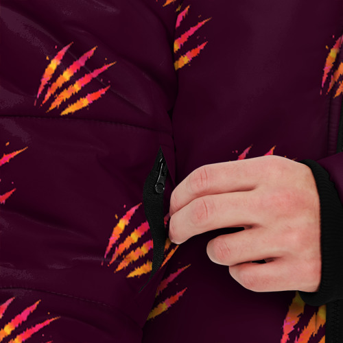 Мужская зимняя куртка 3D с принтом Шрамы, вид сбоку #3