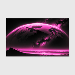 Бумага для упаковки 3D Сай фай пейзаж в черно розовых тонах