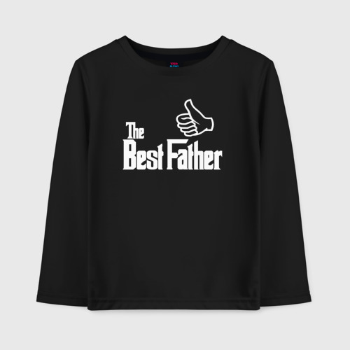 Детский лонгслив хлопок The best father, цвет черный