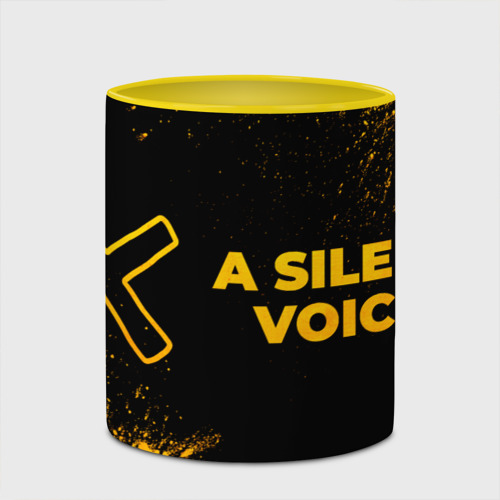 Кружка с полной запечаткой с принтом A Silent Voice - gold gradient: надпись и символ, фото #4