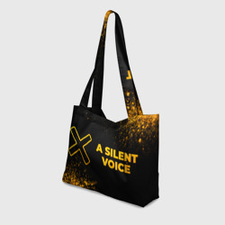 Пляжная сумка 3D A Silent Voice - gold gradient: надпись и символ - фото 2