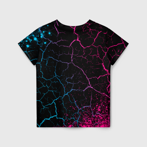 Детская футболка 3D с принтом Bleach - neon gradient, вид сзади #1