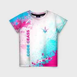 Детская футболка 3D Code Geass neon gradient style: надпись, символ