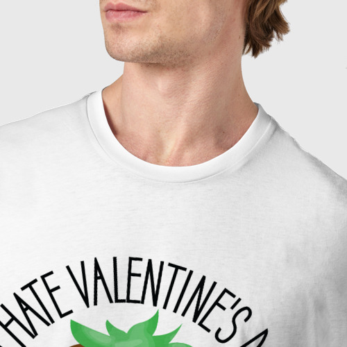 Мужская футболка хлопок с принтом Ненавижу день Валентина, фото #4