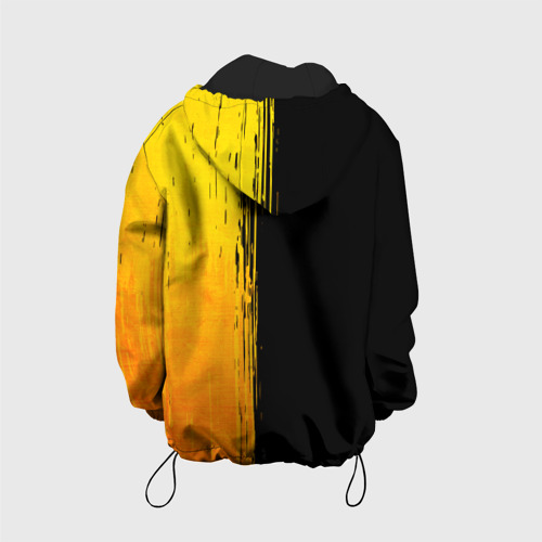 Детская куртка 3D с принтом BYD - gold gradient: по-вертикали, вид сзади #1